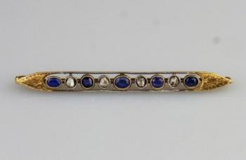Zlatá brož se safíry a diamanty Zlatá brož se safíry a diamanty