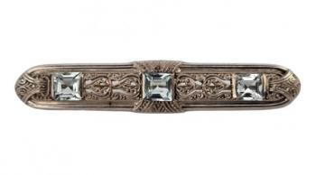 STŘÍBRNÁ SECESNÍ BROŽ S AKVAMARÍNY STŘÍBRNÁ SECESNÍ BROŽ S AKVAMARÍNY